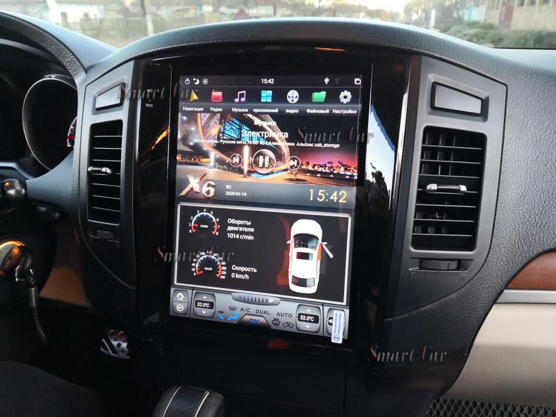 Магнітола головний пристрій Mitsubishi Pajero Tesla style Тесла